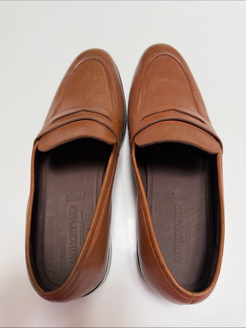 Anthony Veer - Tan Leather Penny Loafers for Men -Size 11.